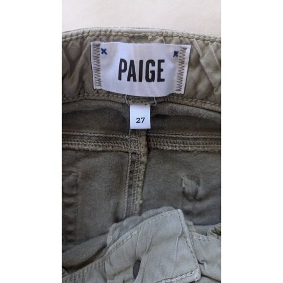 Paige Womens 27 Christi Utility Jeans Ankle Zip Skinny Ivy Green Moto - Picture 7 of 9